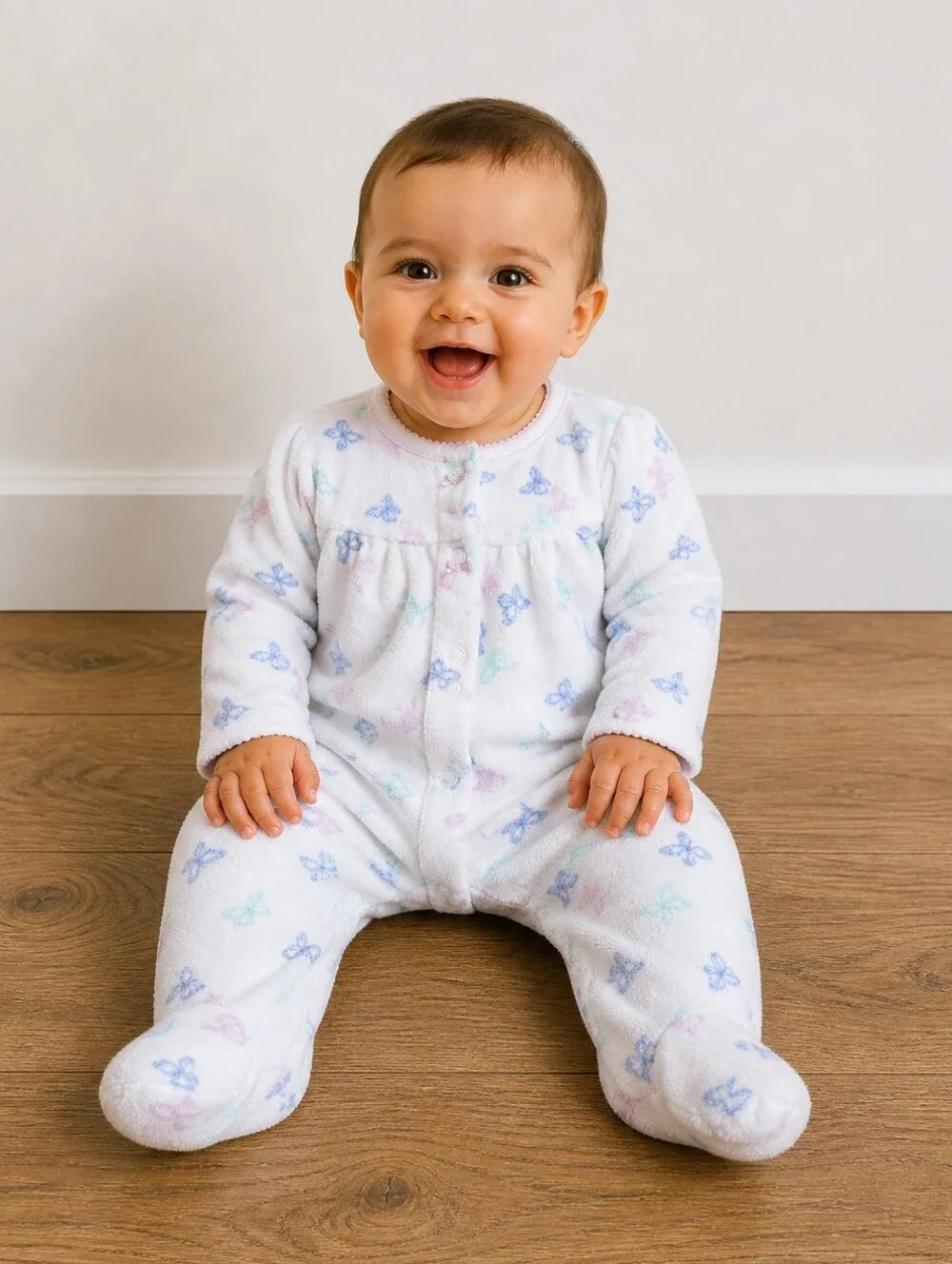 6m Terry Cloth Butterfly Print Sleeper